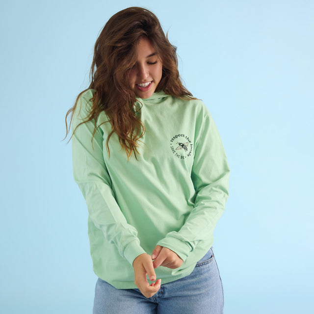 Respect the Locals Long Sleeve Hooded T-Shirt - Conscious Step