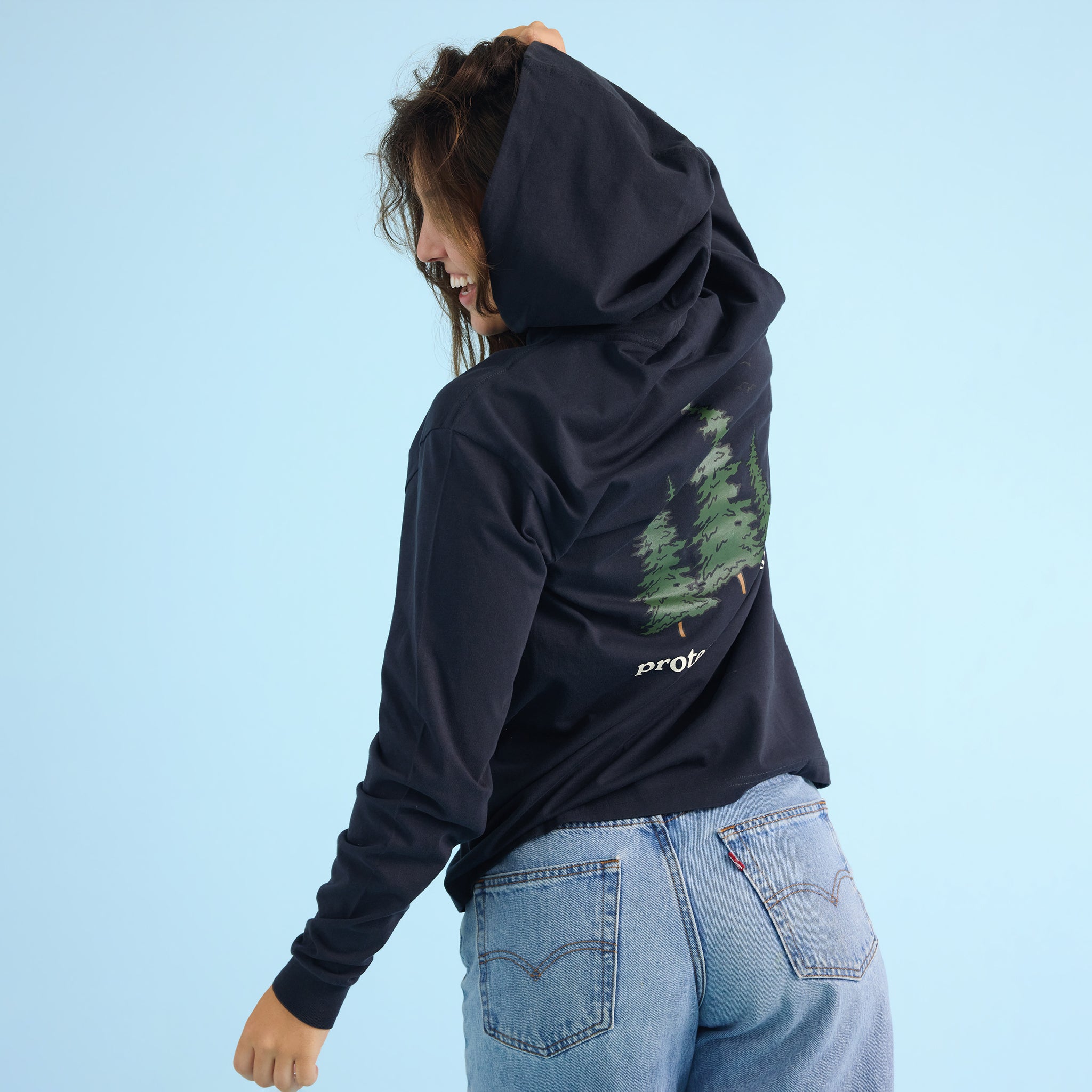 Protect Our Parks Long Sleeve Hooded T-Shirt - Conscious Step