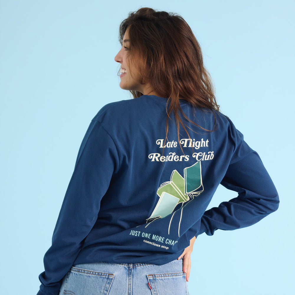 Late Night Readers Club Long Sleeve T-Shirt - Conscious Step