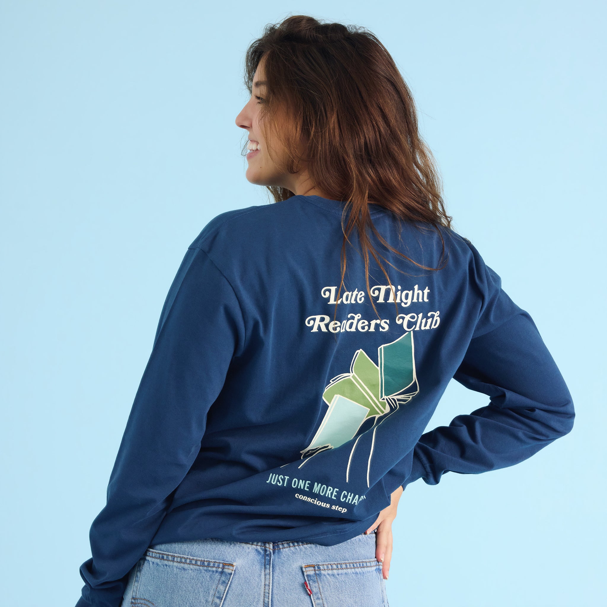Late Night Readers Club Long Sleeve T-Shirt - Conscious Step