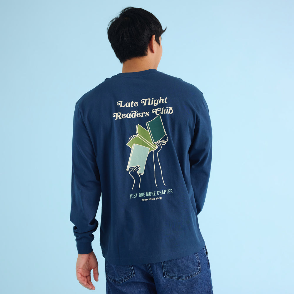 Late Night Readers Club Long Sleeve T-Shirt - Conscious Step