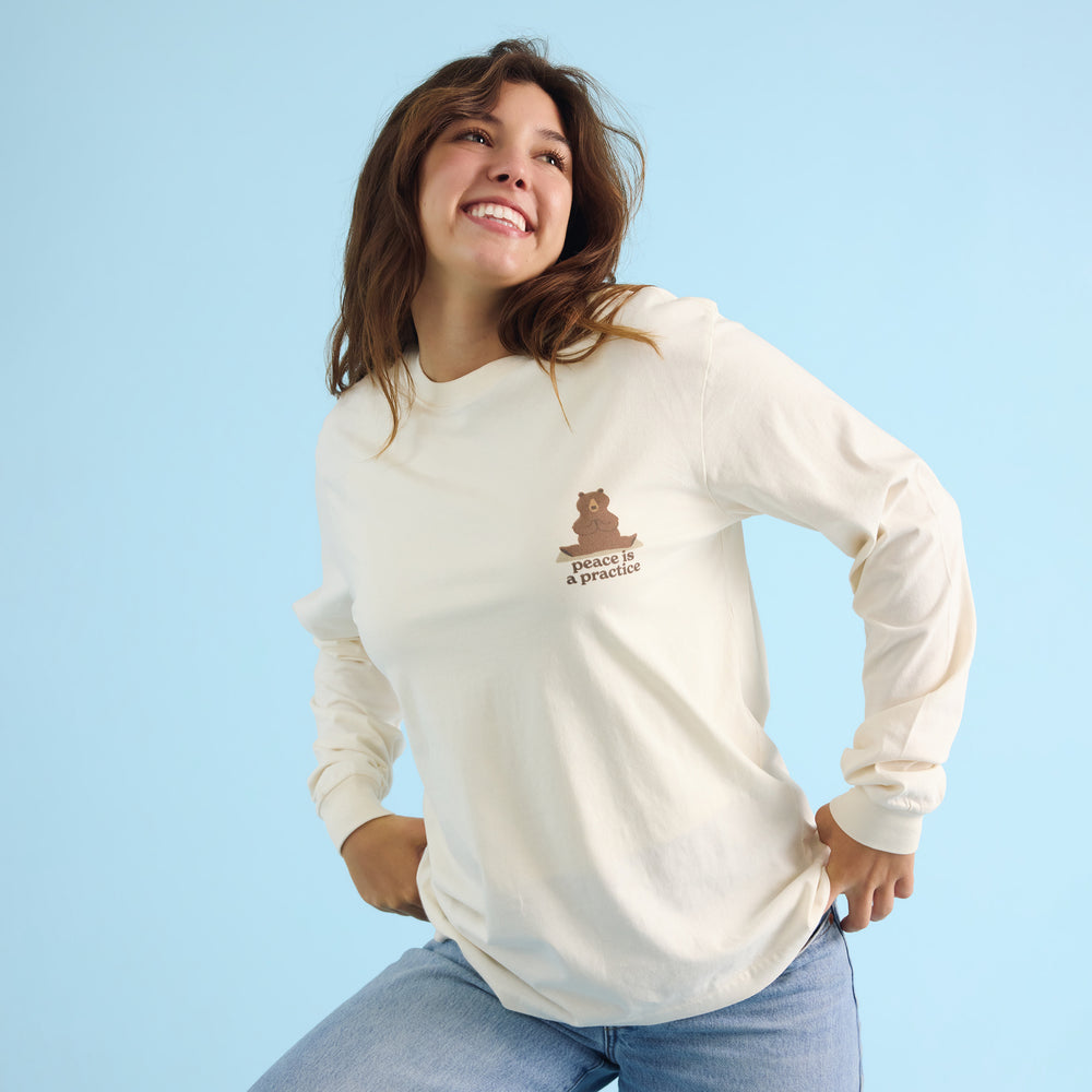 Peace is a Practice Long Sleeve T-Shirt - Conscious Step