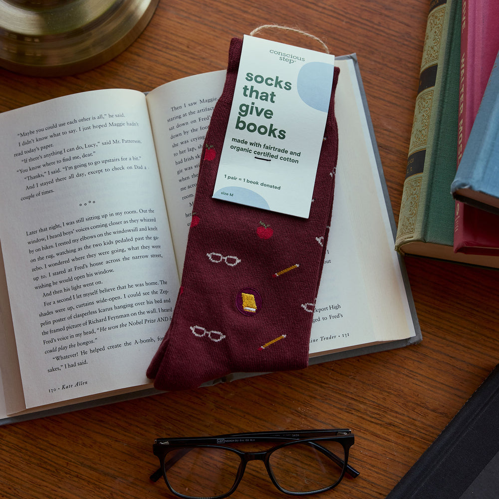 Socks that Give Books - Conscious Step
