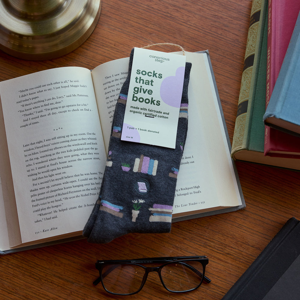 Socks that Give Books - Conscious Step