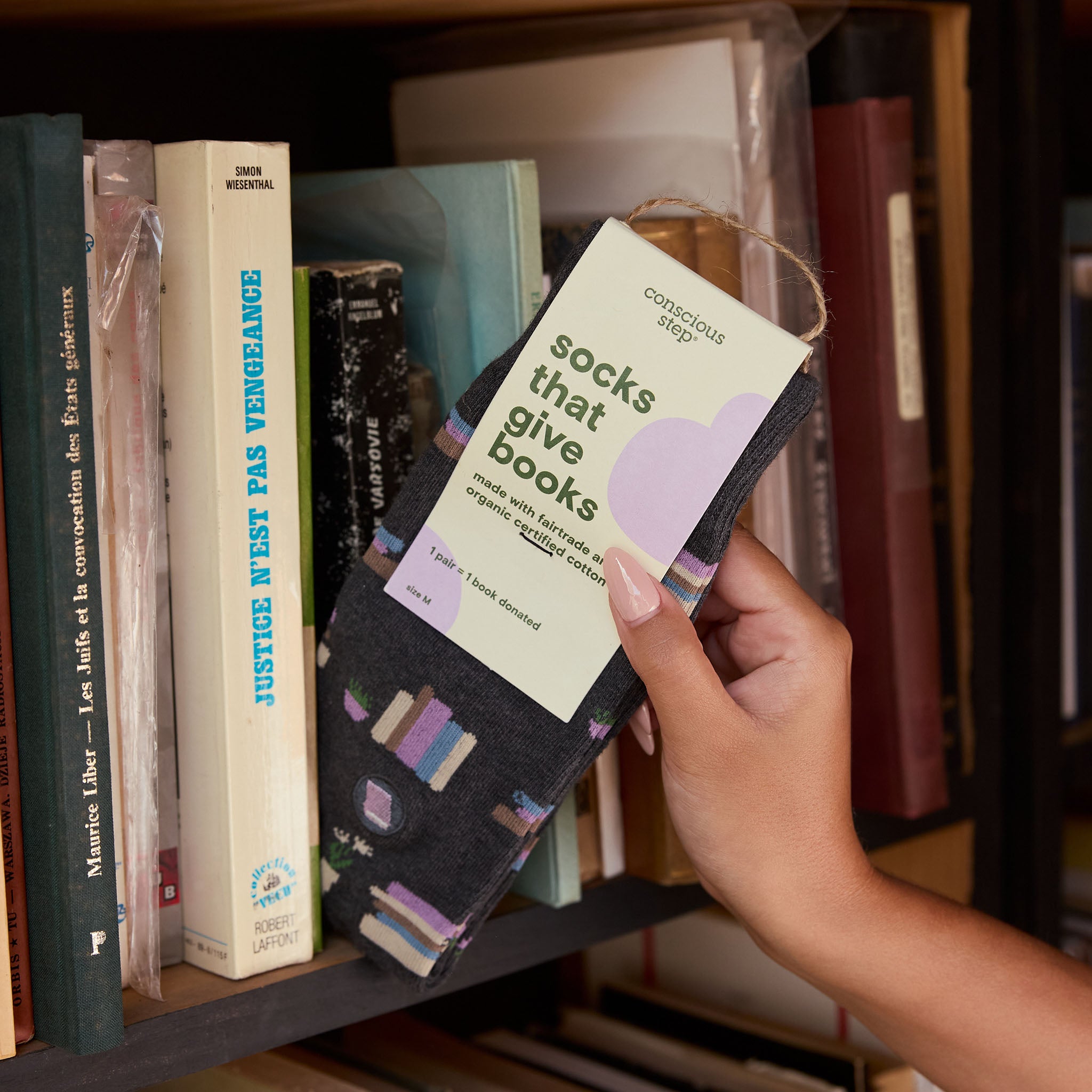 Socks that Give Books - Conscious Step