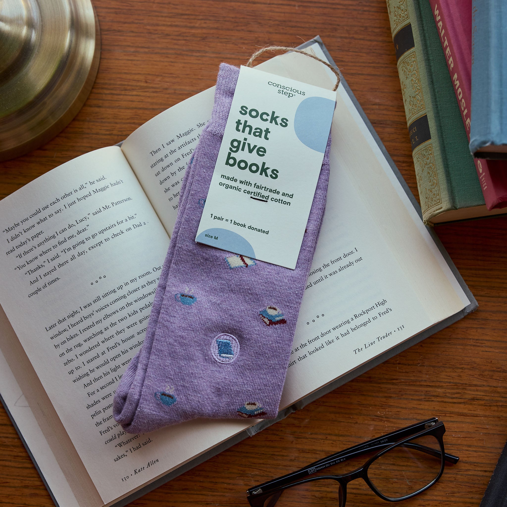 Socks that Give Books - Conscious Step