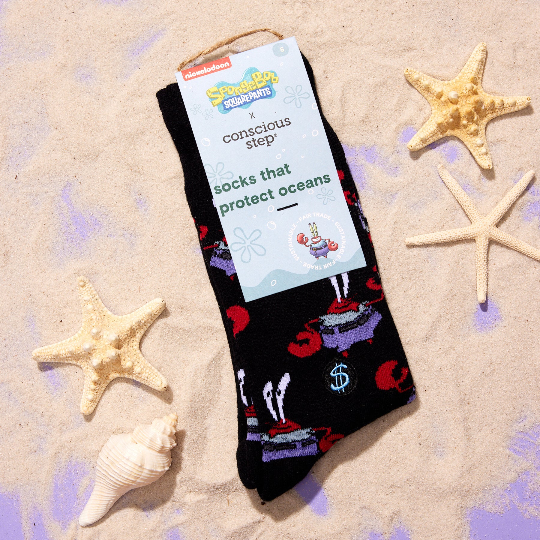 Mr. Krabs Socks that Protect Oceans - Conscious Step