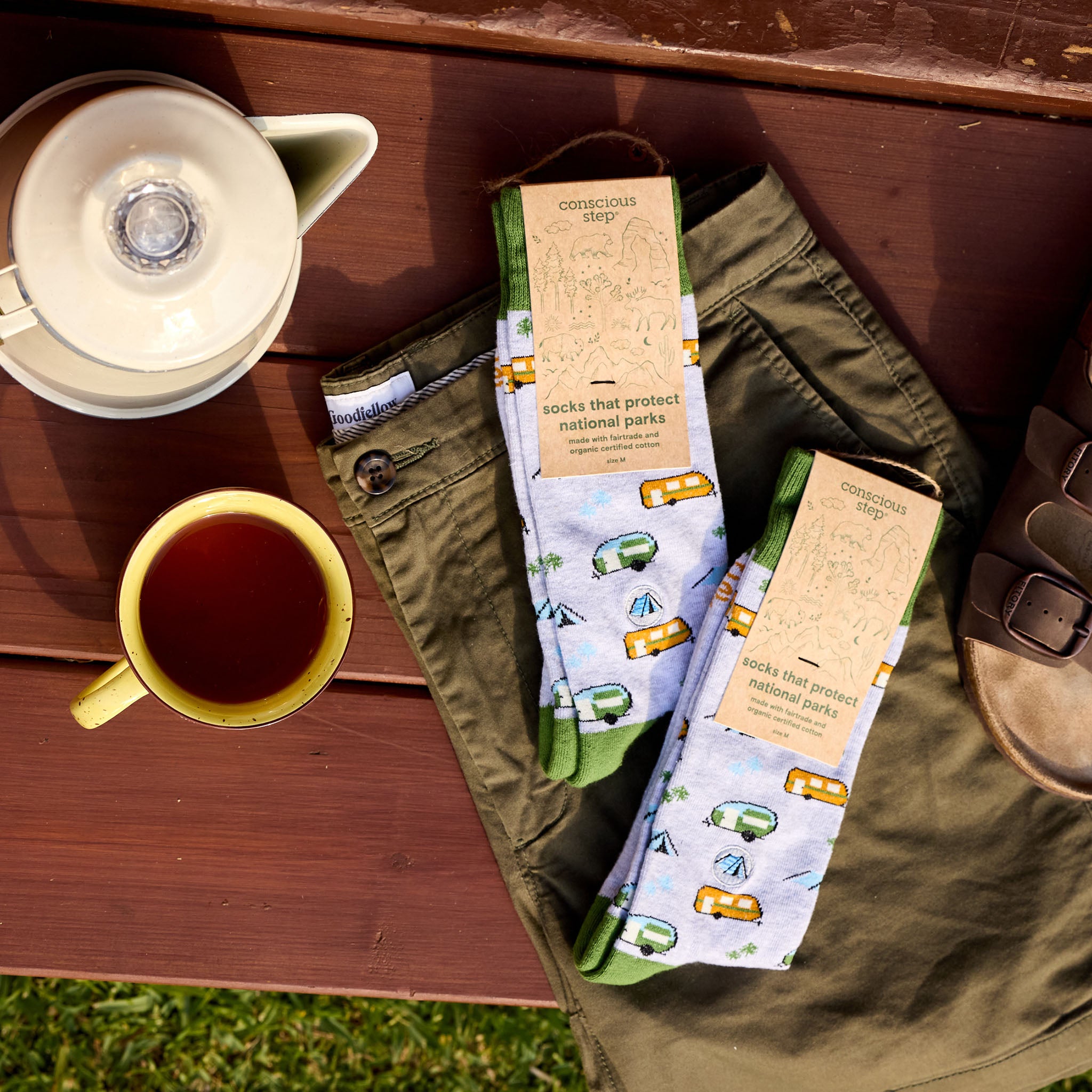 Socks that Protect National Parks - Happy Camper | Conscious Step